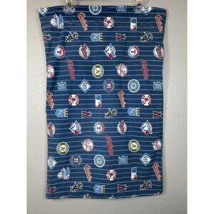 Vintage Baseball MLB‎ Pillow Case Blue Pinstripes Indians Sox Twins Rangers A’s